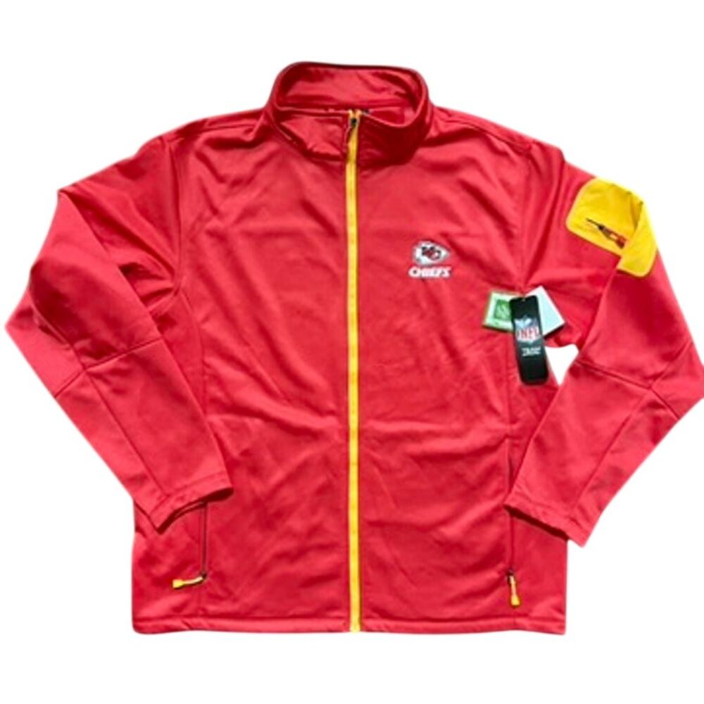 NWT NFL Kansas City Chiefs red, gold full zip jacket size L
